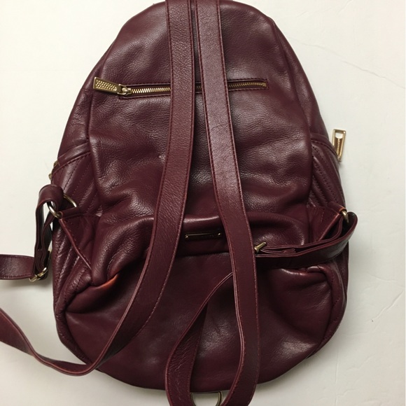 Rebecca Minkoff Leather Julian Backpack Tawny Port Burgundy Red Quilted - Picture 6 of 12